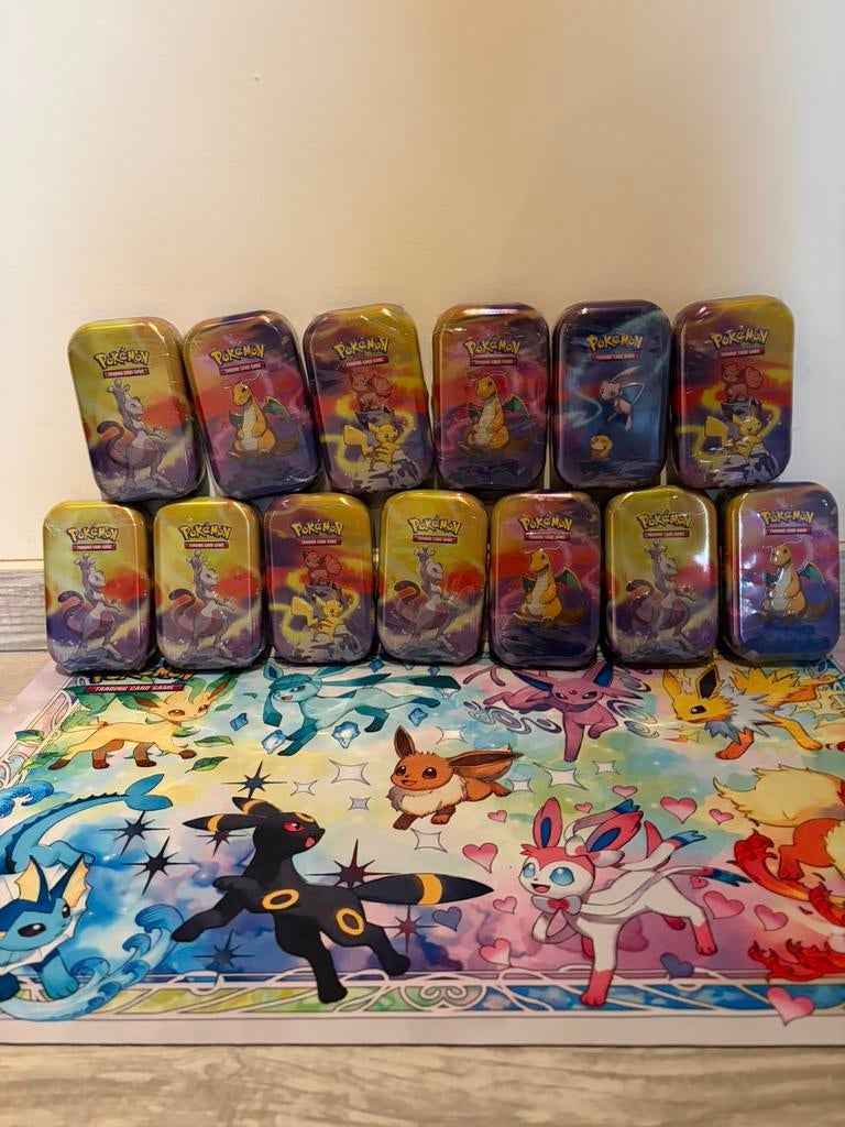 Pokemon mini tins kantos powers, Ophalen, Nieuw, Booster, Foil