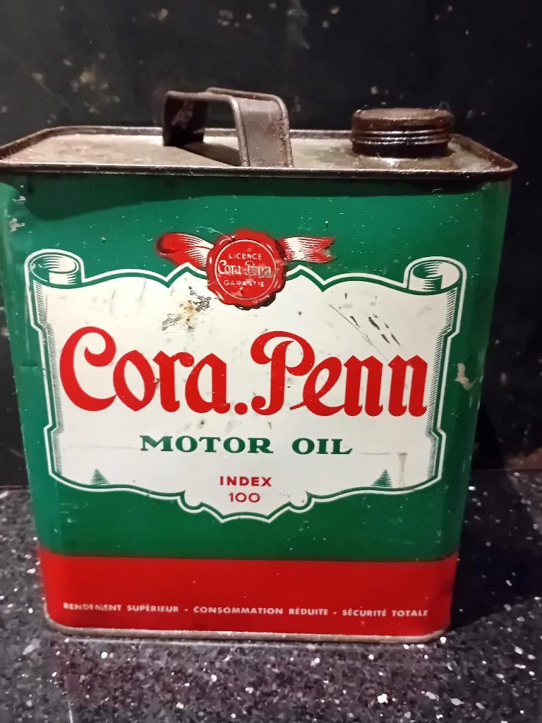 Rare grand bidon d'huile CORA PENN, Enlèvement ou Envoi, Utilisé