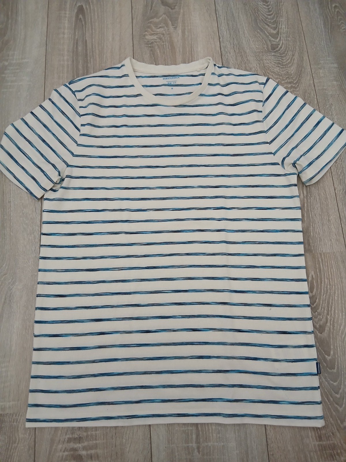 Tshirt Wit met blauwe getinte strepen, Kleding | Heren, T-shirts, Maat 48/50 (M), Wit, Nieuw, Ophalen of Verzenden