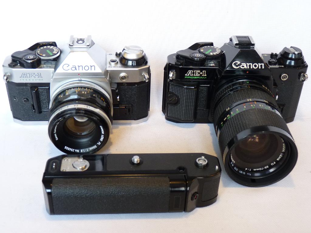 Canon AE-1 Program zilver+black Canon 1.8/50mm, Canon 35-70, Audio, Tv en Foto, Ophalen of Verzenden, Zo goed als nieuw, Spiegelreflex