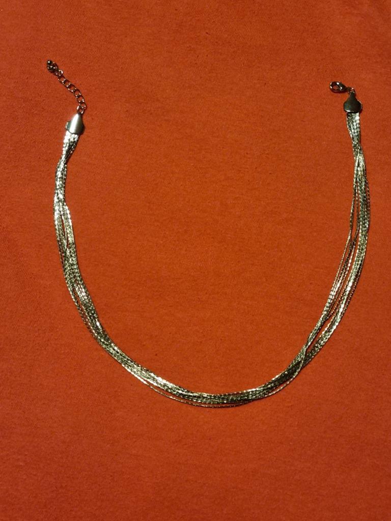 Collier 10 chaînettes 40 cm, Overige materialen, Ophalen of Verzenden, Zilver, Verstelbaar
