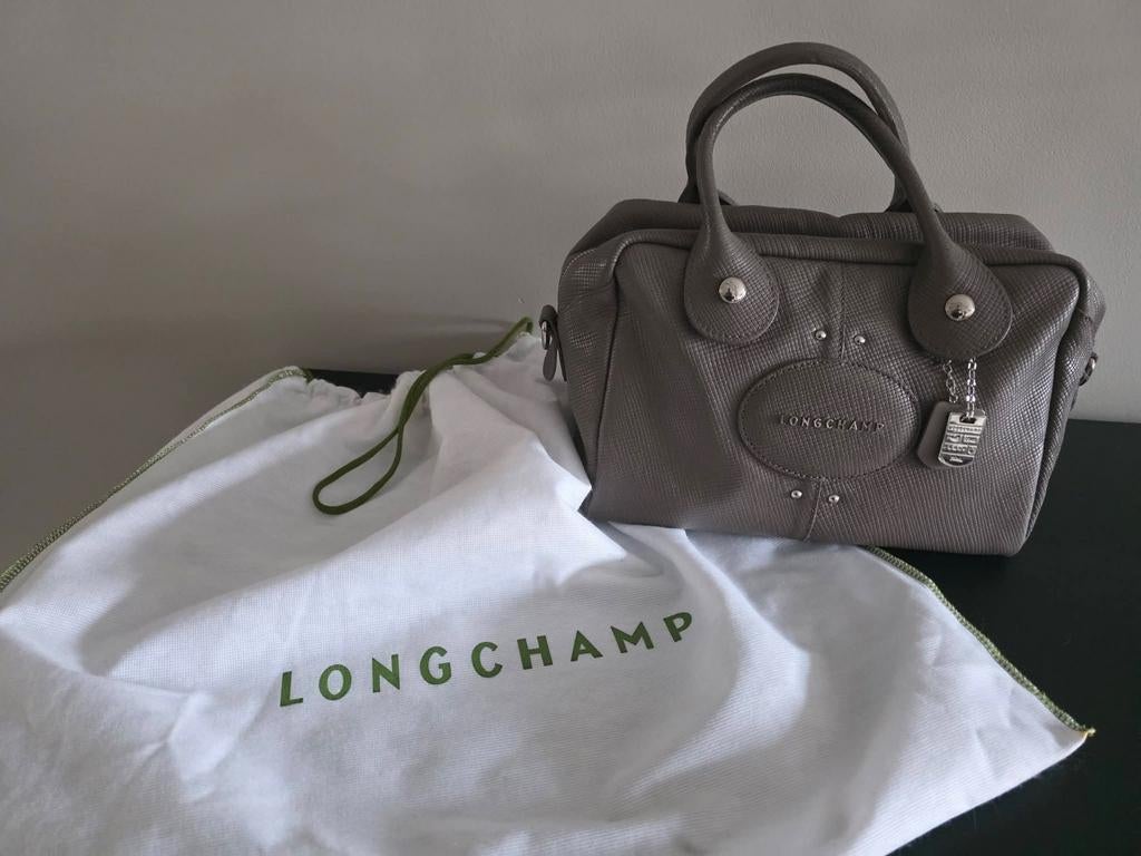 Grijze LONGCHAMP Quadri handtas, Ophalen of Verzenden, Zo goed als nieuw, Grijs, Handtas