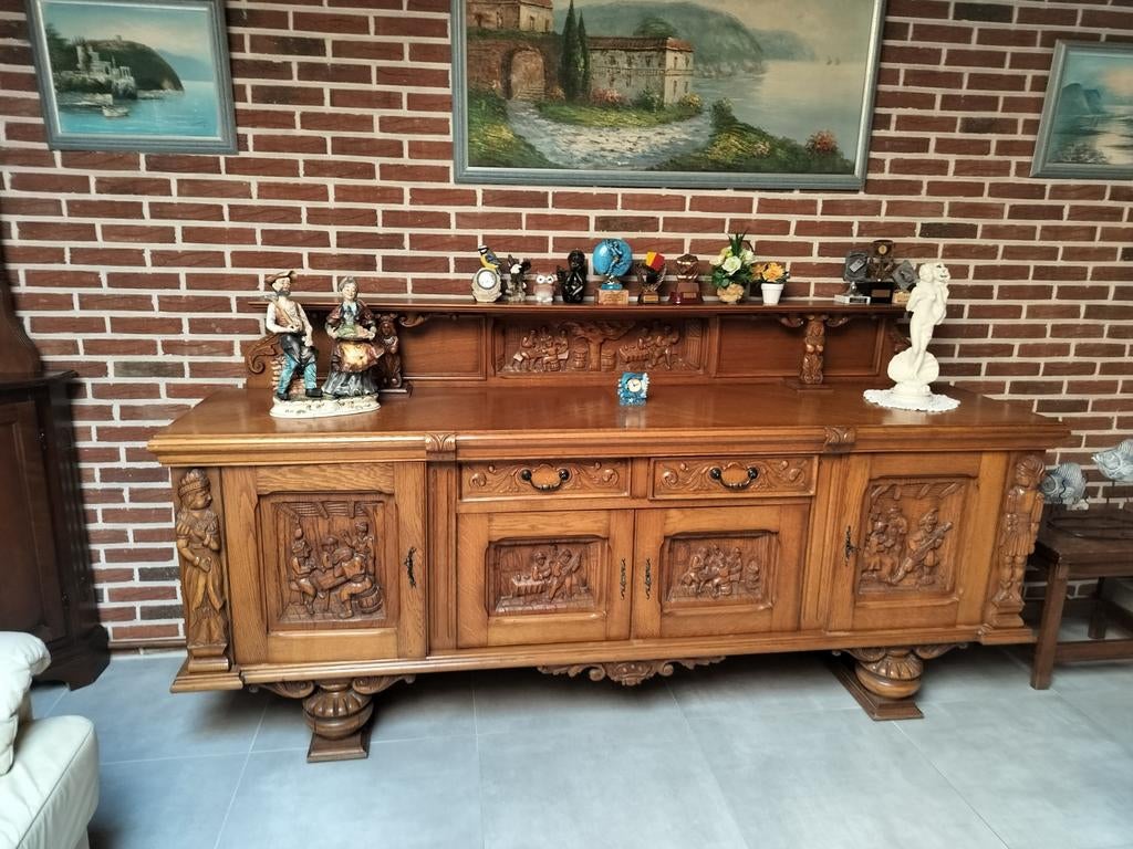 Stevige eiken kast, dressoir, Ophalen