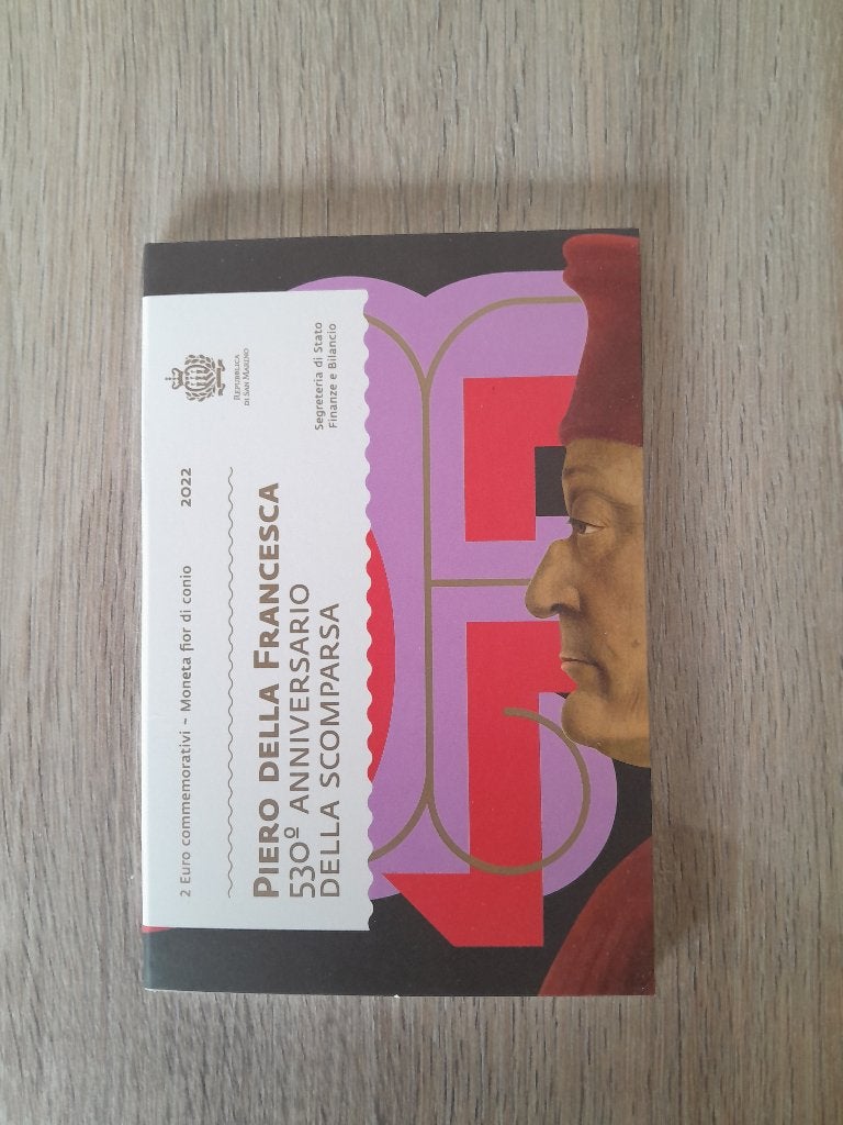 2 euro San Marino 2022 Piero Della Francesca in boekje, Timbres & Monnaies, Enlèvement ou Envoi, Saint-Marin, 2 euros, Monnaie en vrac