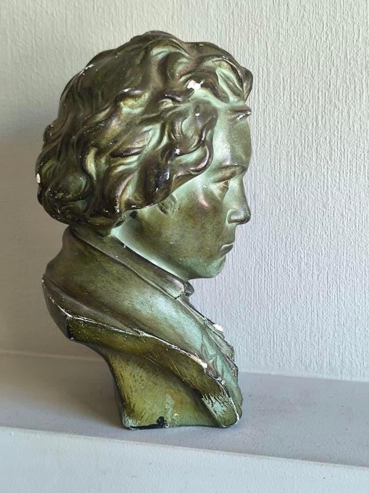 Antieke gipsen buste, Beethoven, Ophalen of Verzenden