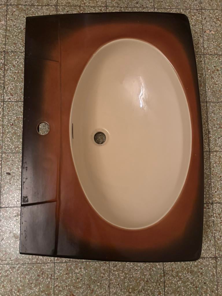 Vintage lavabo Selles Chambord 572 + 670, Huis en Inrichting, Badkamer | Badkamermeubels, Ophalen, 50 tot 100 cm, Zo goed als nieuw