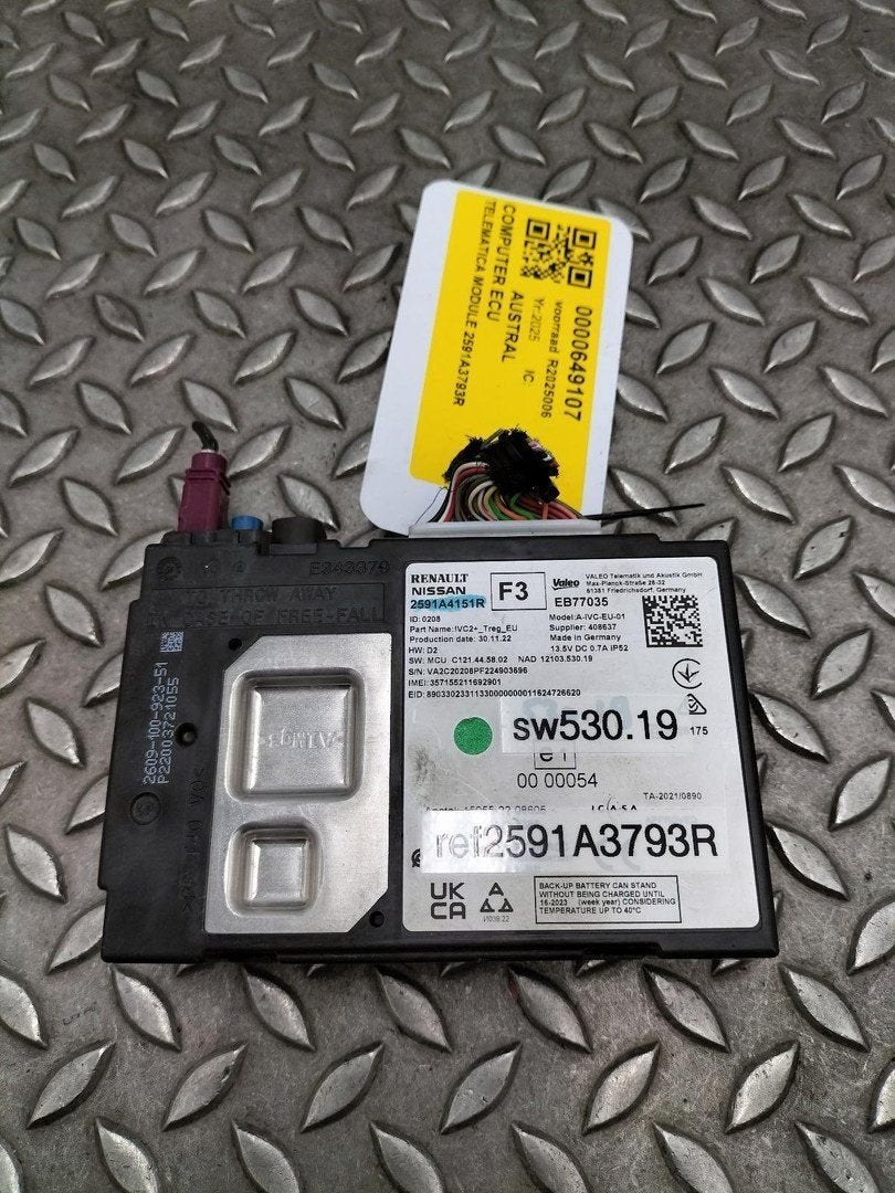 RENAULT AUSTRAL COMPUTER ECU 2591A3793R 2023, Enlèvement ou Envoi, Utilisé, ARN reconnu