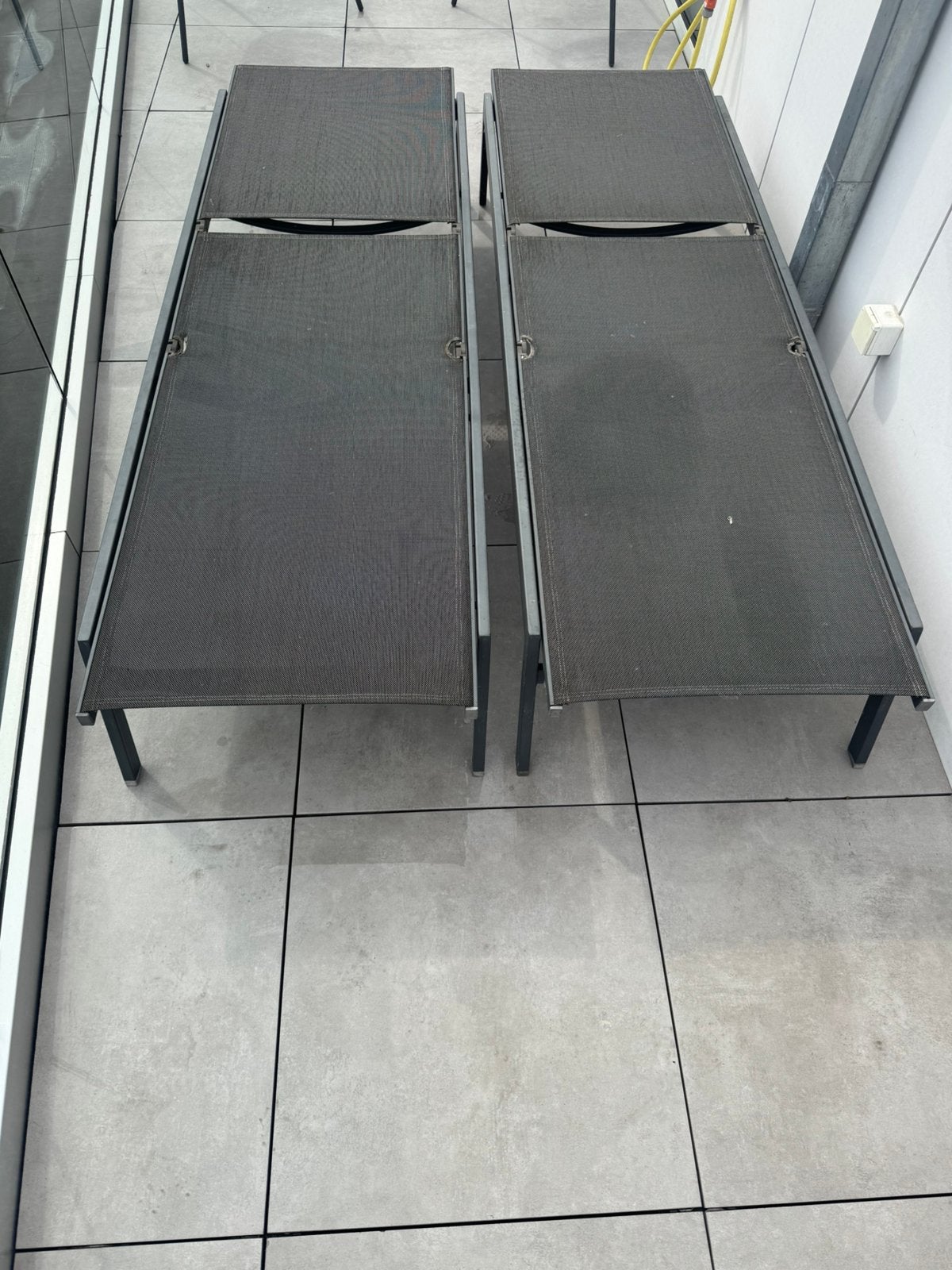 kwalitatieve aluminium ligzetel in antraciet, Jardin & Terrasse, Enlèvement, Comme neuf, Aluminium, Réglable