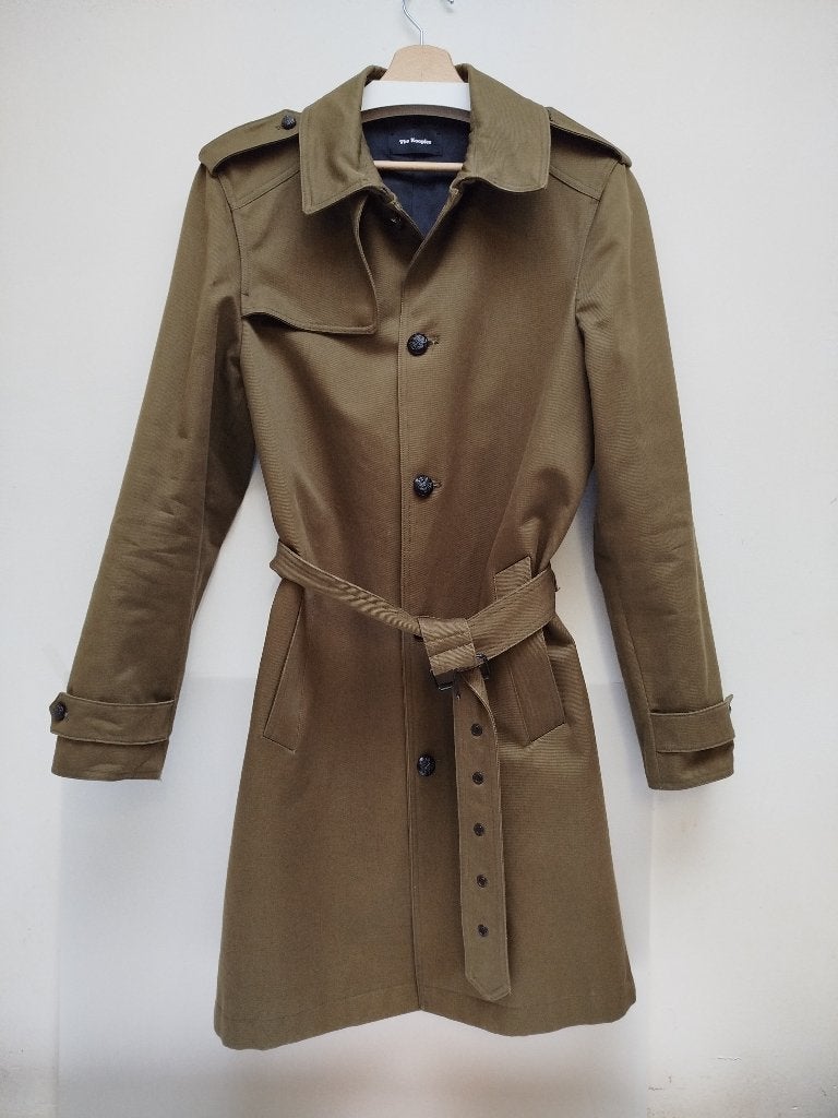 The Kooples trenchcoat khaki groen. Maat: 46 (S), Kleding | Heren, The Kooples, Ophalen of Verzenden, Zo goed als nieuw, Groen