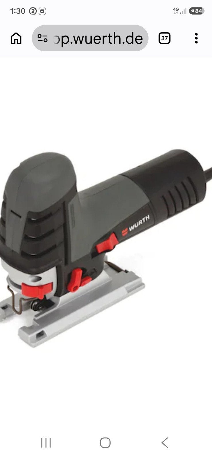 wurth scie sauteuse professionnelle   stp 150 power s, Enlèvement