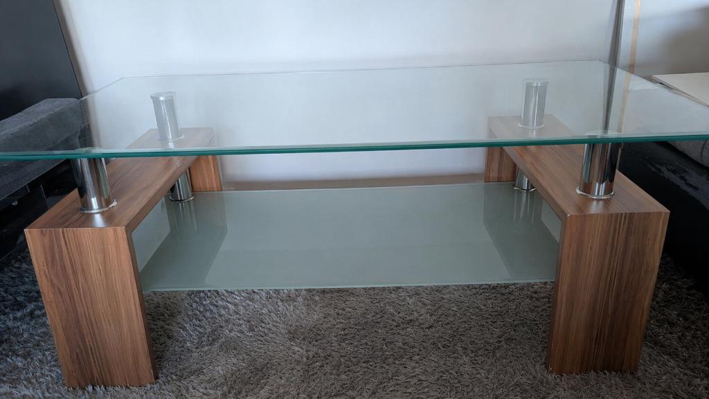 Table basse en verre de salon, Maison & Meubles, 100 à 150 cm, Moins de 50 cm, Verre, Enlèvement