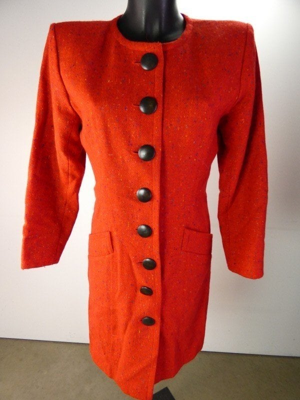 Vintage Yves Saint Laurent YSL Variation Wollen Mantel 1989, Kleding | Dames, Jassen | Winter, Zo goed als nieuw, Maat 38/40 (M)