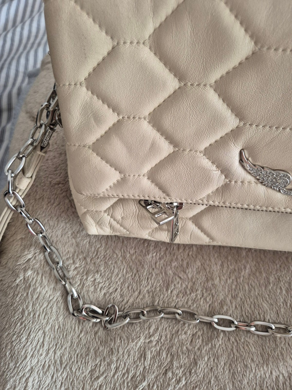 schoudertas Zadig en Voltaire, Beige, Zo goed als nieuw, Leer, Ophalen