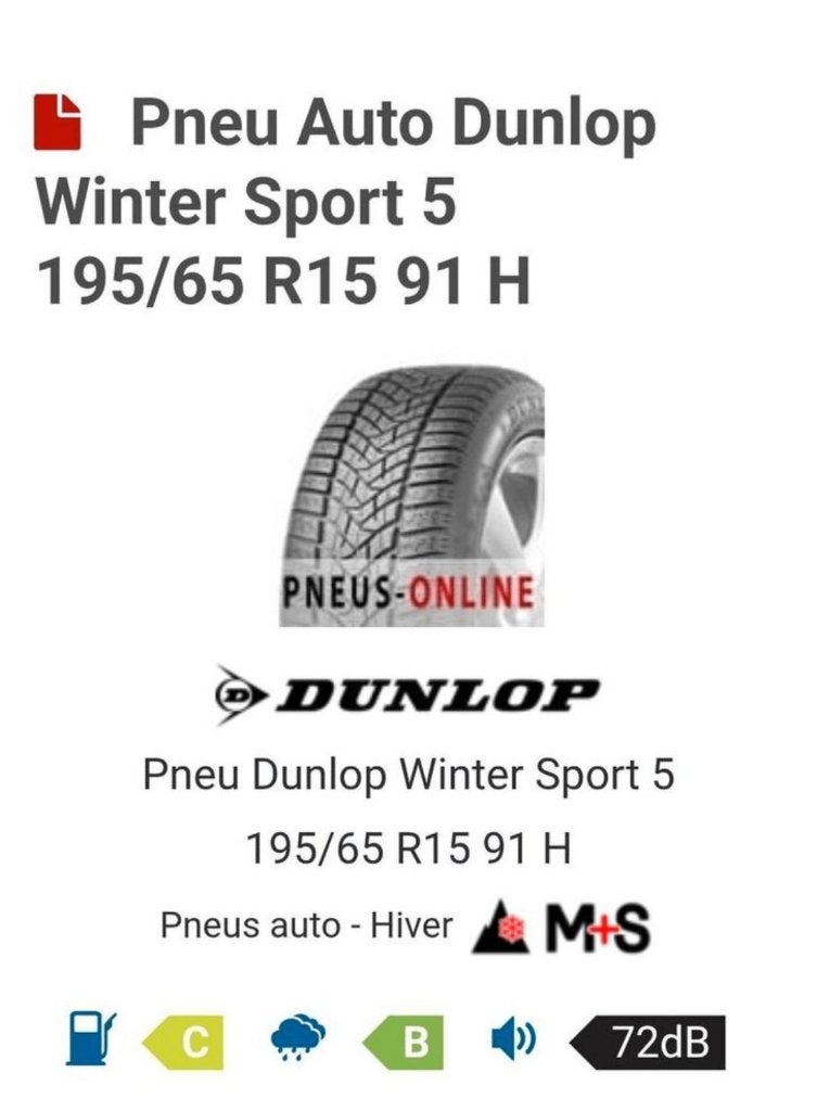 Pneus hiver, Autos : Pièces & Accessoires, Pneus hiver, Pneu(s), Utilisé, 195 mm