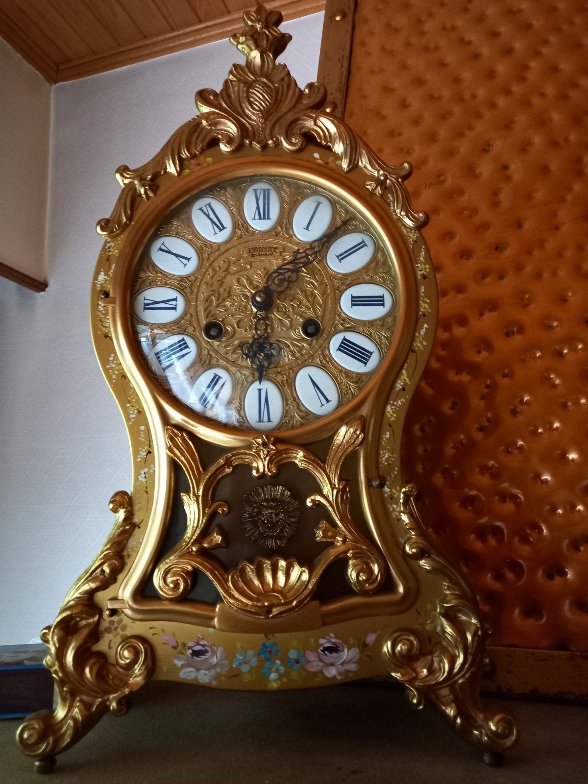 Belle horloge ancienne en cuivre en bon état, Enlèvement