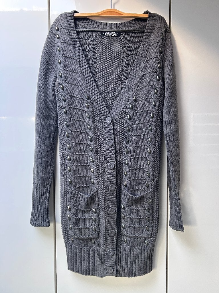 Long gilet boutonné gris Guess - Taille XS *', Kleding | Dames, Guess, Ophalen of Verzenden, Zo goed als nieuw, Maat 34 (XS) of kleiner