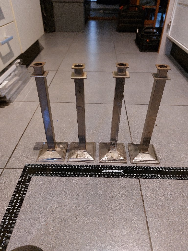 Kandelaars (4x)    µ1u, Huis en Inrichting, Woonaccessoires | Kandelaars en Kaarsen, Ophalen, Metaal