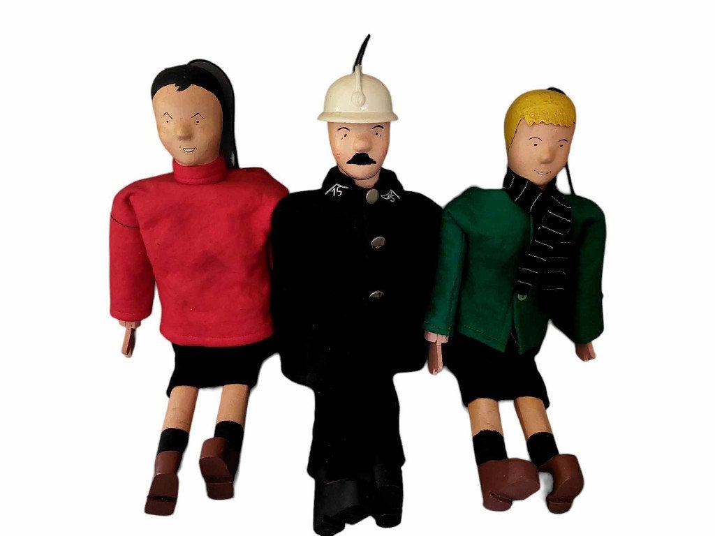 Lot de 3 Marionnettes Quick et Flupke, Antiquités & Art, Enlèvement