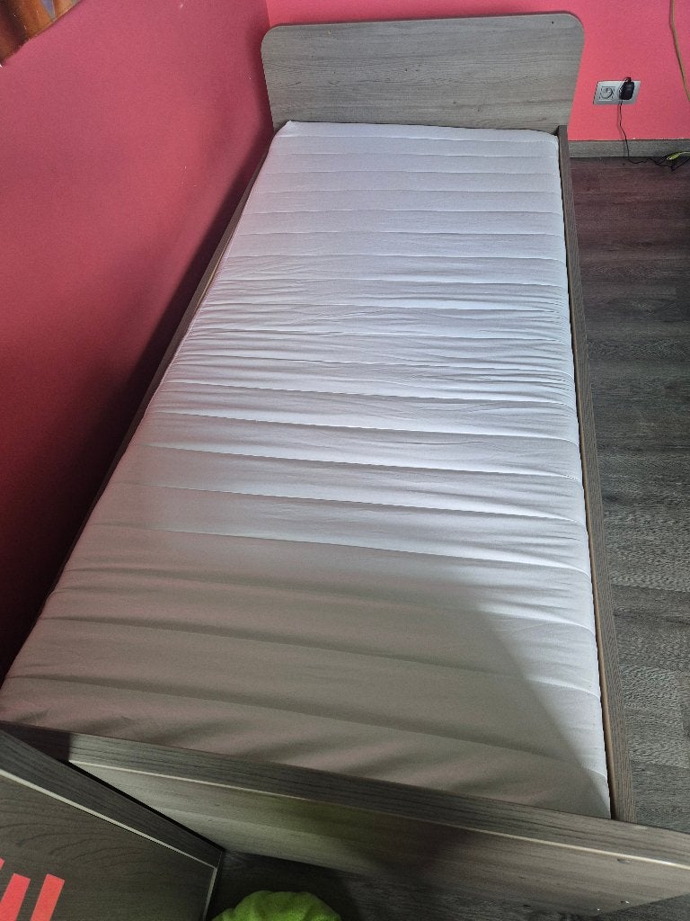 Bed 90 x 200, Maison & Meubles, Chambre à coucher | Lits, 90 cm, Gris, Une personne, Enlèvement