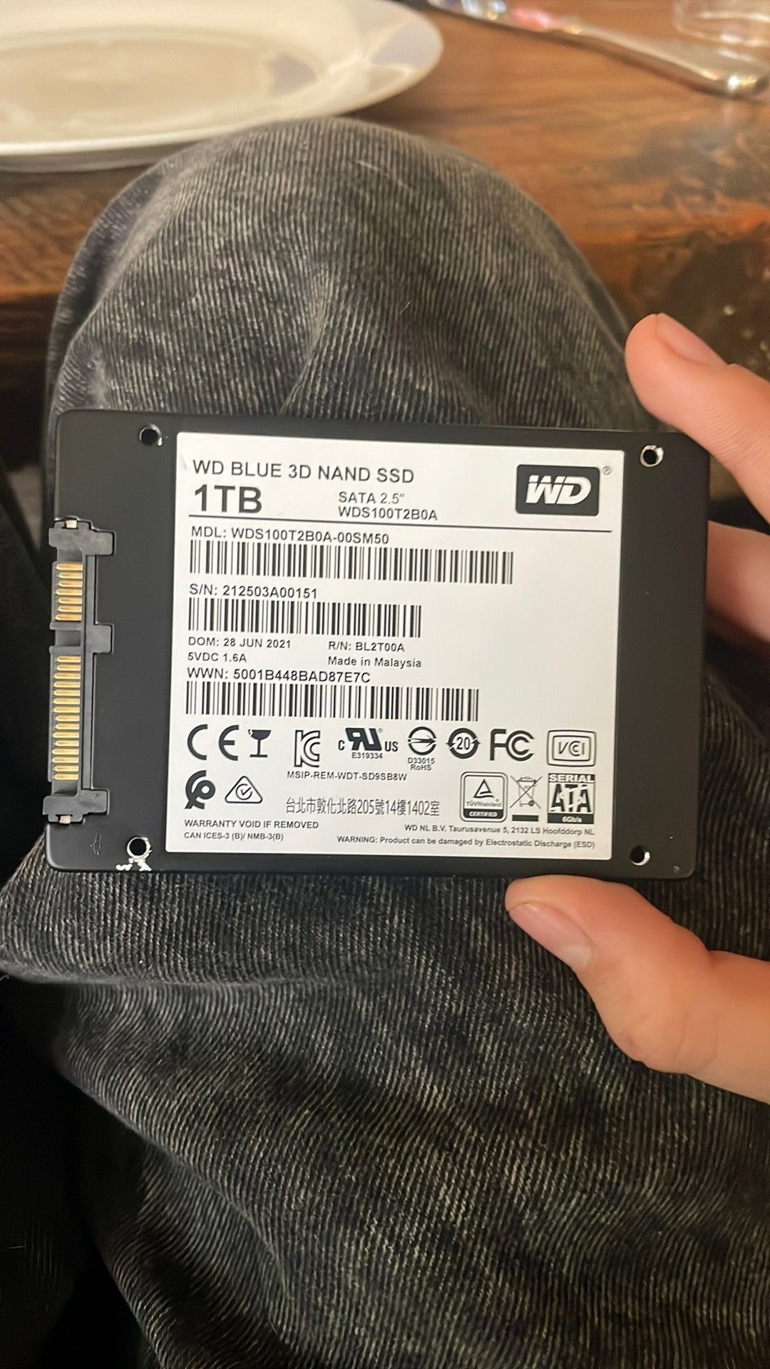 1tb sata ssd, Computers en Software, Ophalen, Zo goed als nieuw, SATA, SSD