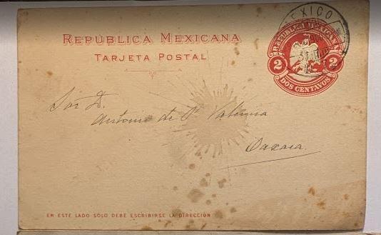 Mexicaanse briefkaart van 1900, Ophalen of Verzenden, Gestempeld, Zuid-Amerika