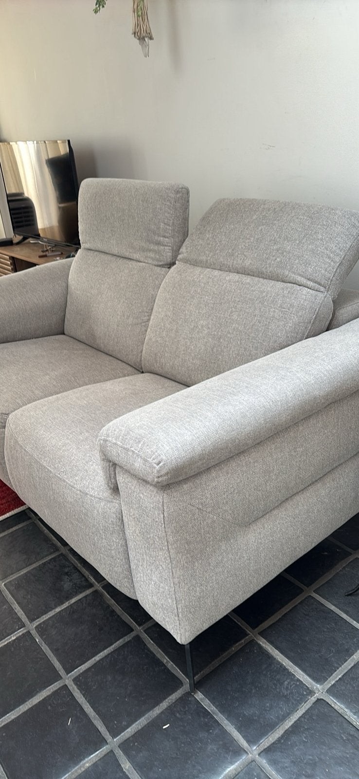 Grijze stoffen tweezit in goede staat!, 75 à 100 cm, 150 à 200 cm, Enlèvement, Utilisé