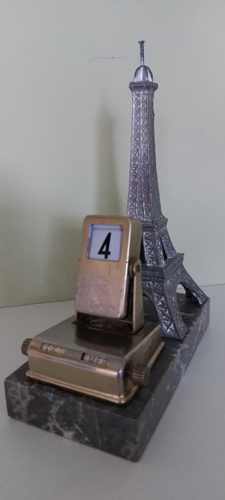 Calendrier perpétuel souvenir Paris Tour Eiffel en marbre, Enlèvement ou Envoi, Utilisé