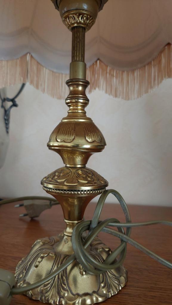 Pied de lampe (avec abat-jour d'époque), Antiquités & Art, Enlèvement ou Envoi, Cuivre