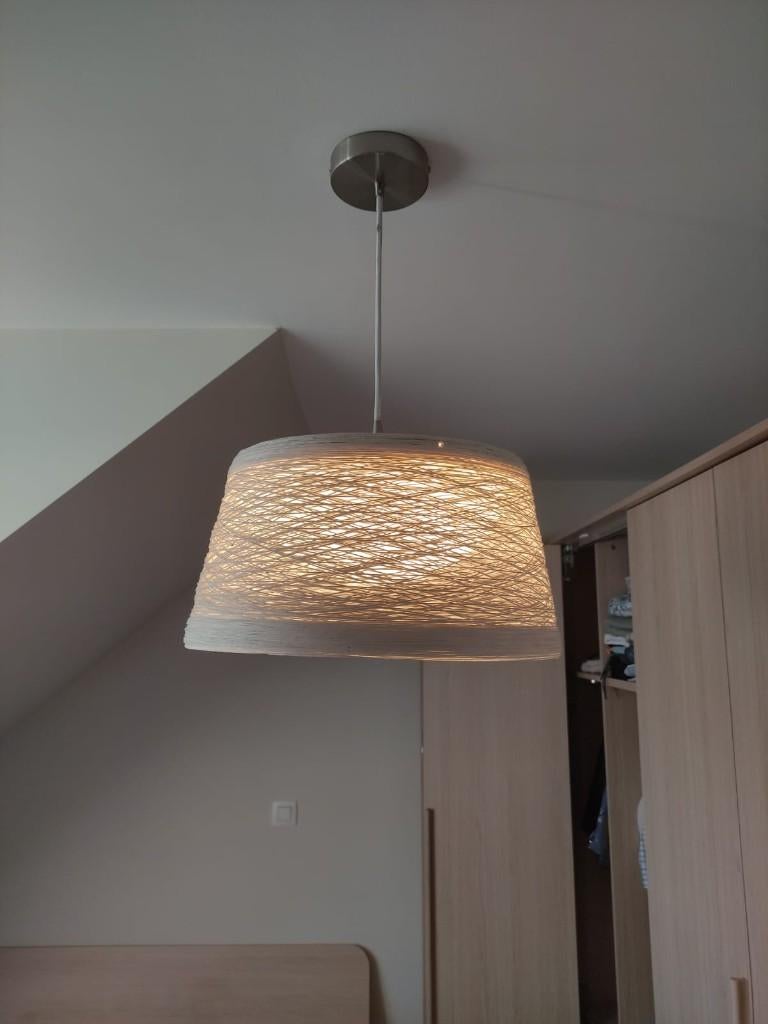 hanglamp lucide fisel 40cm, Huis en Inrichting, Lampen | Hanglampen, Ophalen of Verzenden, Zo goed als nieuw, Stof, Landelijk