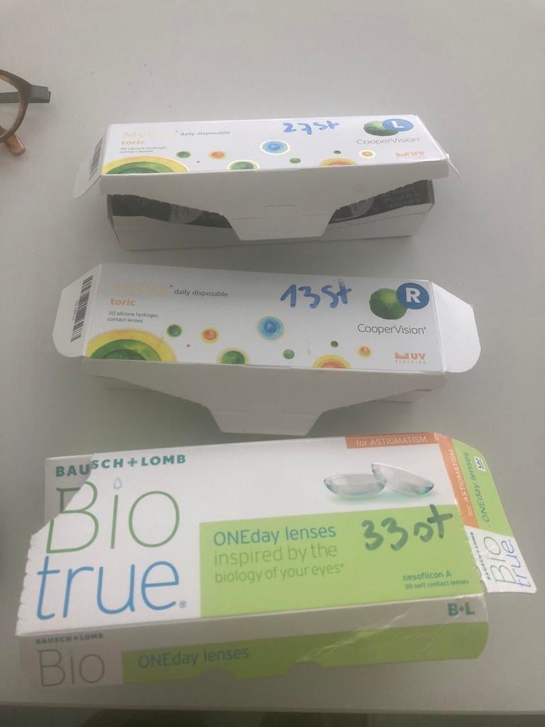 Contactlenzen 1 dag dioptrie -9, -10 en -9,5, Ophalen of Verzenden, Nieuw