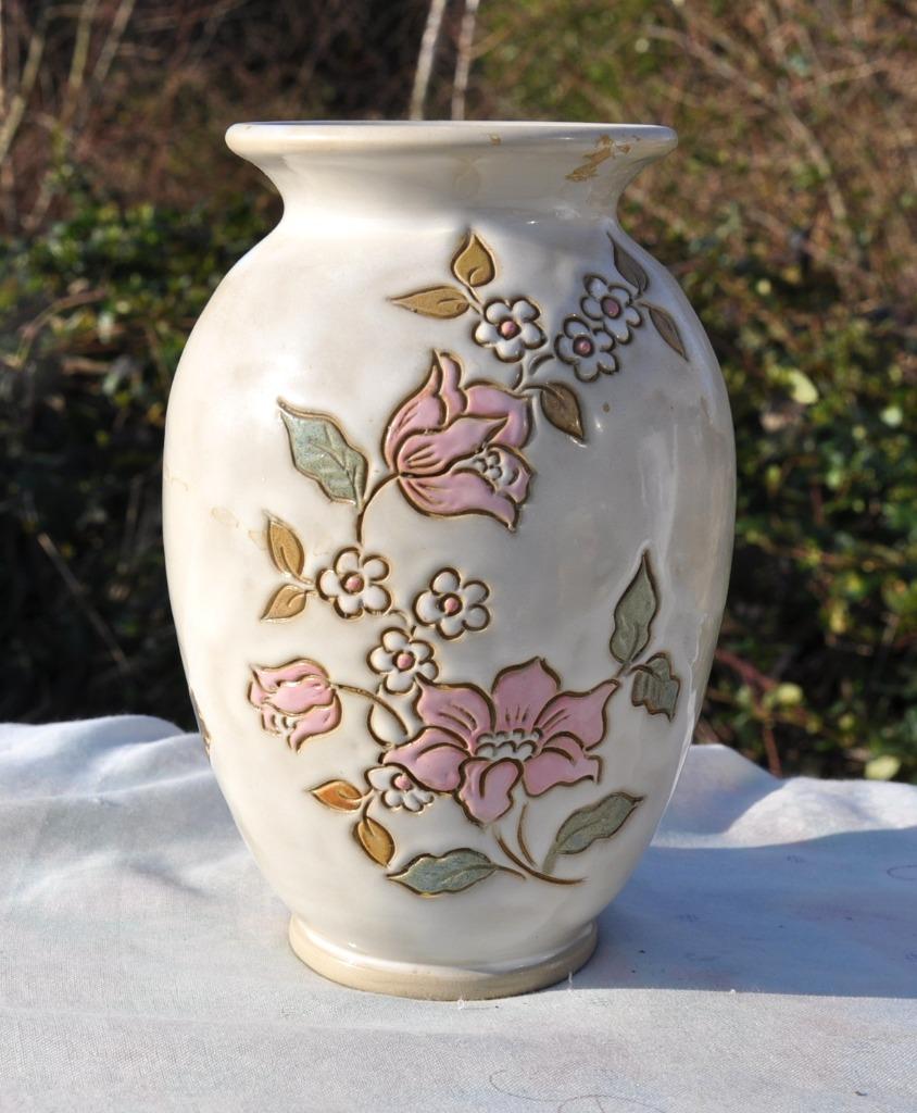 D vase gres lardinois decor fleur, Enlèvement ou Envoi