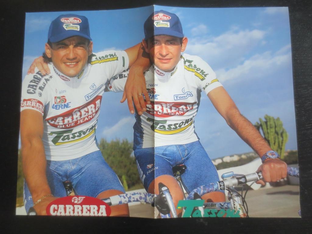 wielerposter 1995 team carrera pantani chiappucci, Verzenden, Zo goed als nieuw