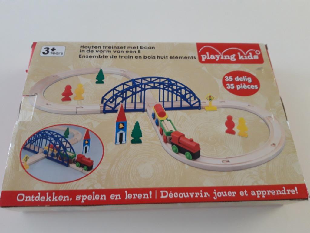 Houten treinset met baan, Ophalen of Verzenden, Zo goed als nieuw, Overige typen