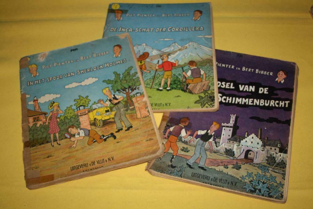 2 x Piet Pienter en Bert Bibbers strips ,herdruk (de vlijt), Gelezen, Pom, Ophalen of Verzenden, Meerdere stripboeken