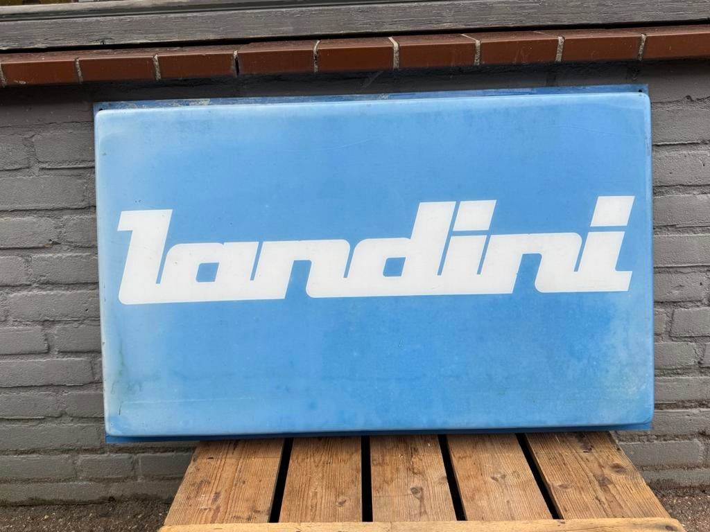 Landini oude reclame lichtbak plaat, Ophalen, Gebruikt, Lichtbak of (neon) lamp