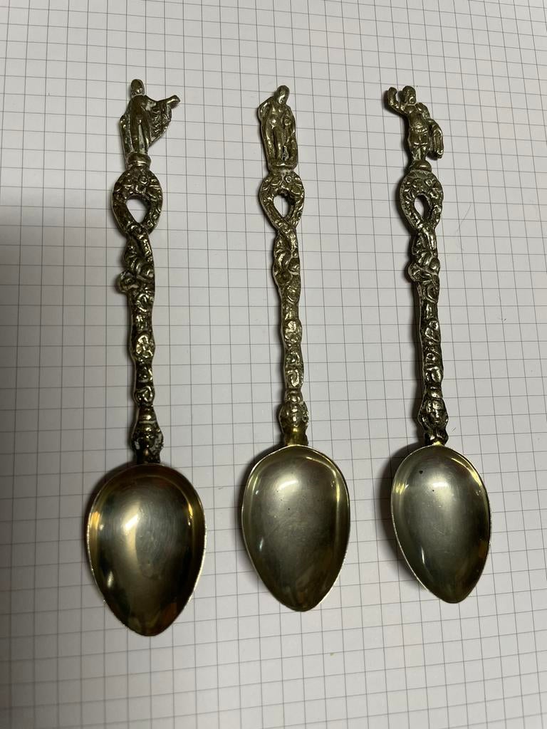 3 verzilverde (thee)lepeltje Italië, Ophalen