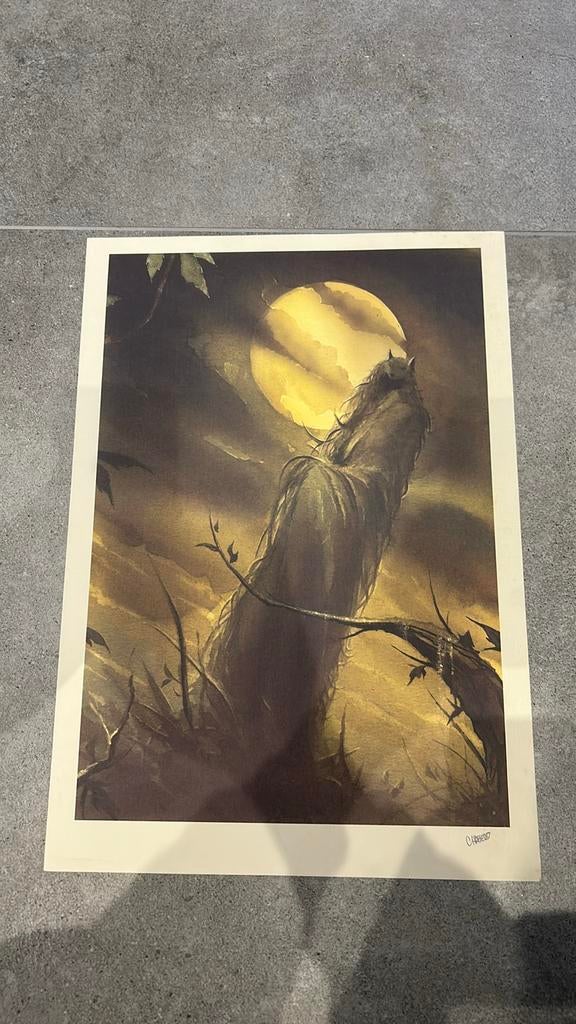 Alexis chabert Rogon de witte wolf prent 2000 gesigneerd, Ophalen of Verzenden, Zo goed als nieuw