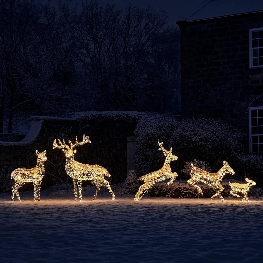 Complete Led Rendieren Familie 5 Stuks Voor Binnen & Buiten., Divers, Noël, Neuf, Enlèvement ou Envoi