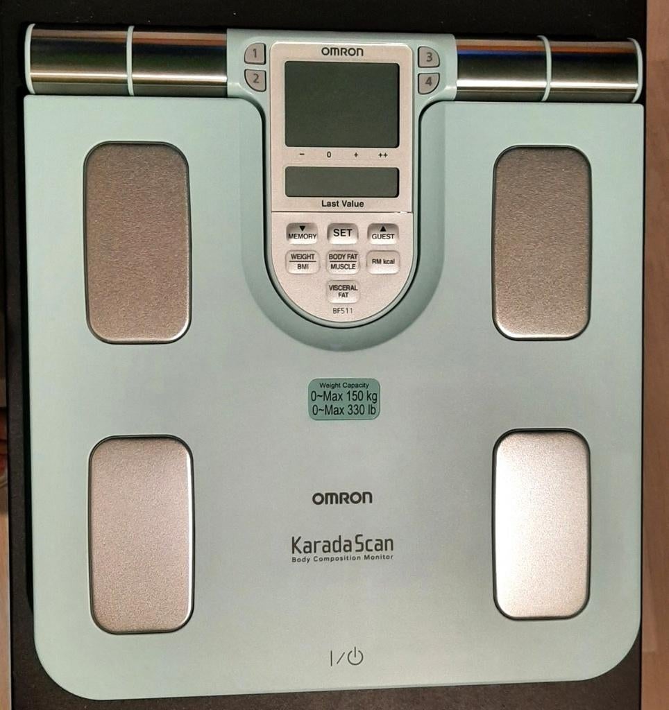 OMRON BF511 slimme weegschaal, meet BMI, Spiermassa, Gewicht, Electroménager, Balances, Neuf, Digital, Pèse-personne, 1 à 500 grammes
