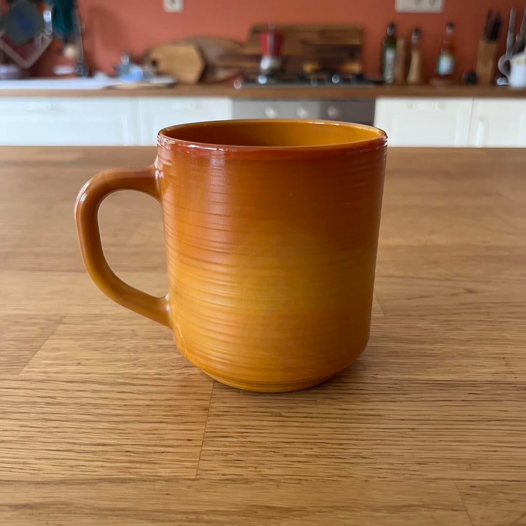 Mug Orange en Céramique – Tasse Vintage BP, Enlèvement ou Envoi, Comme neuf, Céramique, Tasse(s) et/ou soucoupe(s)