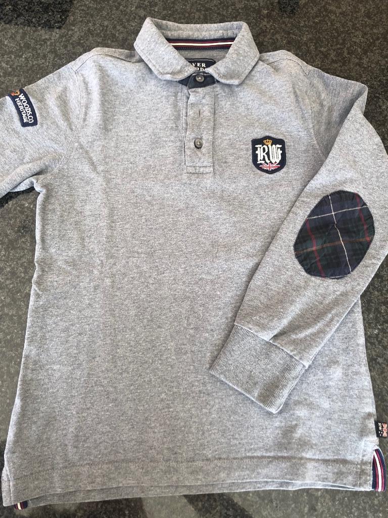 Grijze polo lange mouwen River Woods 8j, Kinderen en Baby's, Kinderkleding | Maat 128, River Woods, Ophalen of Verzenden, Zo goed als nieuw