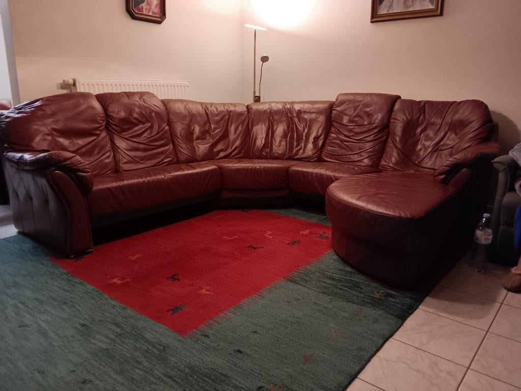 Complete rode hoekset met ligbed hoogte van de kopsteunen, Ophalen, Zo goed als nieuw