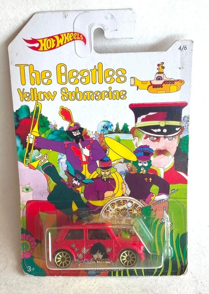 Mini Hot Wheels The Beatles Yellow Submarine long card 4/6., Ophalen of Verzenden, Zo goed als nieuw, Auto