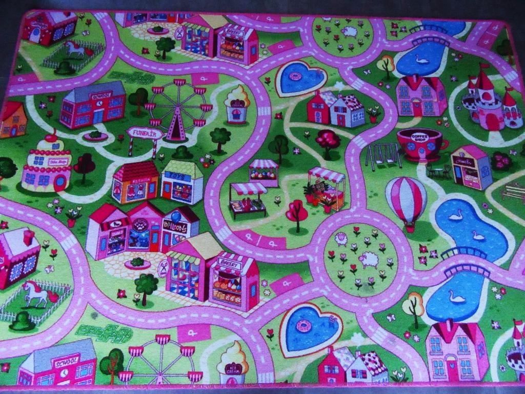 Kindertapijt Prinses Verkeer en Kastelen Roze 200 x 140 cm, Ophalen, 100 tot 150 cm, 150 tot 200 cm, Speeltapijt, Princesses & Verkeer
