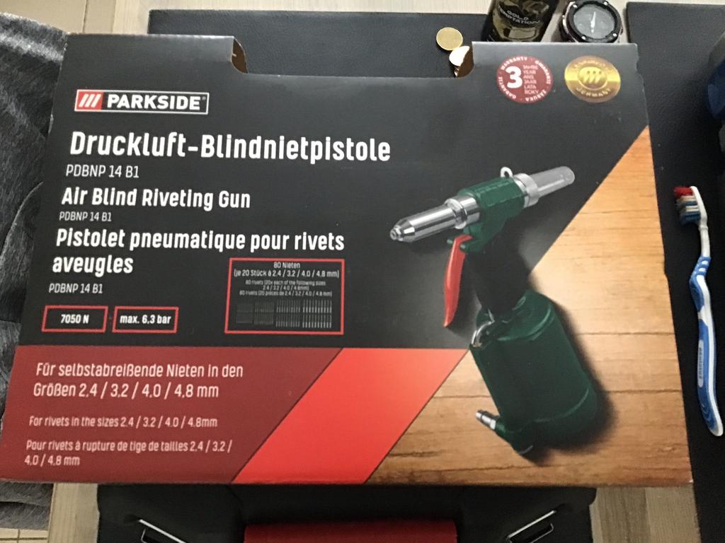 Poprivet pistool pneumatisch , nog nieuw in verpakking, Enlèvement, Neuf