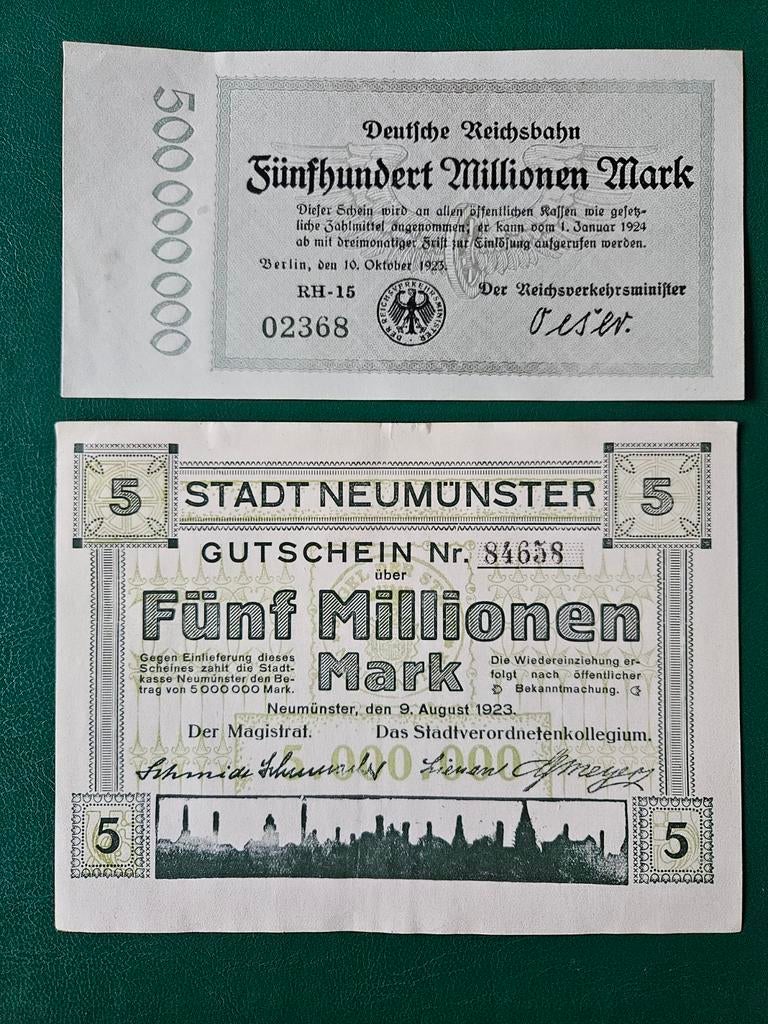 Set de billets allemands pour l'année 1923, Enlèvement ou Envoi, Billets de banque