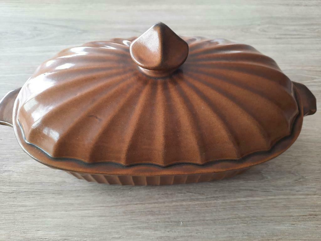 Ovenschaal met deksel  vintage Gerzit keramisch, Ophalen of Verzenden, Nieuw, Keramiek, Schaal of Schalen