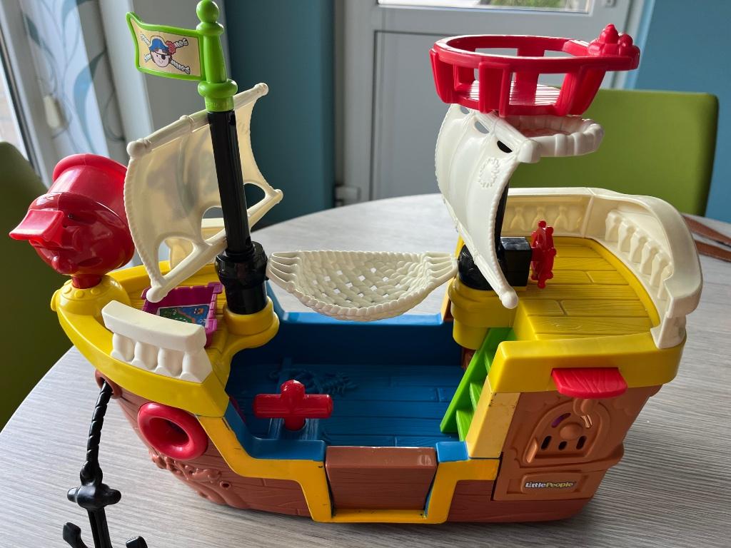 Piratenboot Little People, Ophalen, Gebruikt, Auto of Voertuig, Met geluid