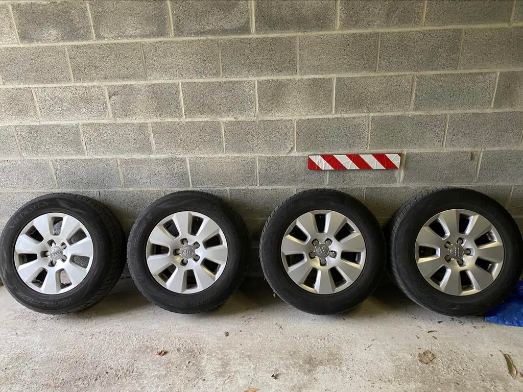 Jantes Audi 16 ”- 5x112 - Pneus H 225/60 16, Autos : Pièces & Accessoires, Pneus & Jantes, Enlèvement, Pneus hiver, Pneu(s)