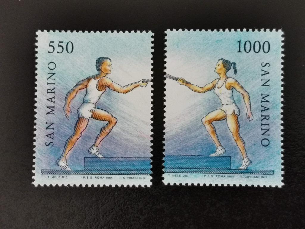 Saint-Marin 1984 - sports - athlètes, flamme olympique **, Enlèvement ou Envoi, Non oblitéré